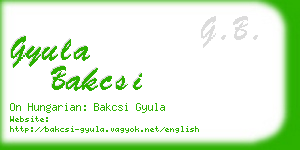gyula bakcsi business card